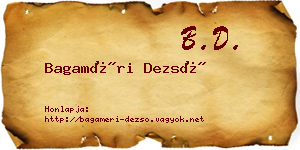 Bagaméri Dezső névjegykártya