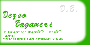 dezso bagameri business card